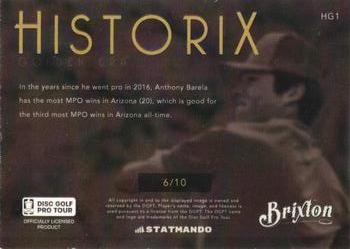 2022 Brixton Golden Era - Historix Gold #HG1 Anthony Barela Back